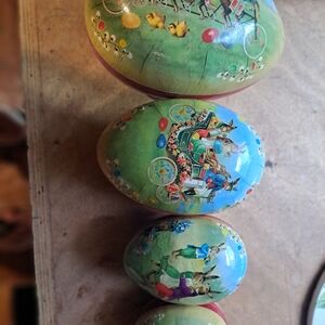Decorative Easter Egg Set with Pastoral Scenes